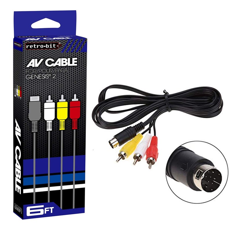 Retro Bit Retro-Bit Sega Genesis 2 Nomad 9-PIN AV Cables Video - Image 1